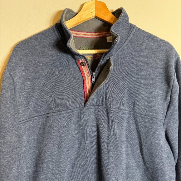 Orvis 1/4 Zip Fleece Pullover Sweatshirt Men's Medium Blue Outdoor Activewear - Picture 5 of 12